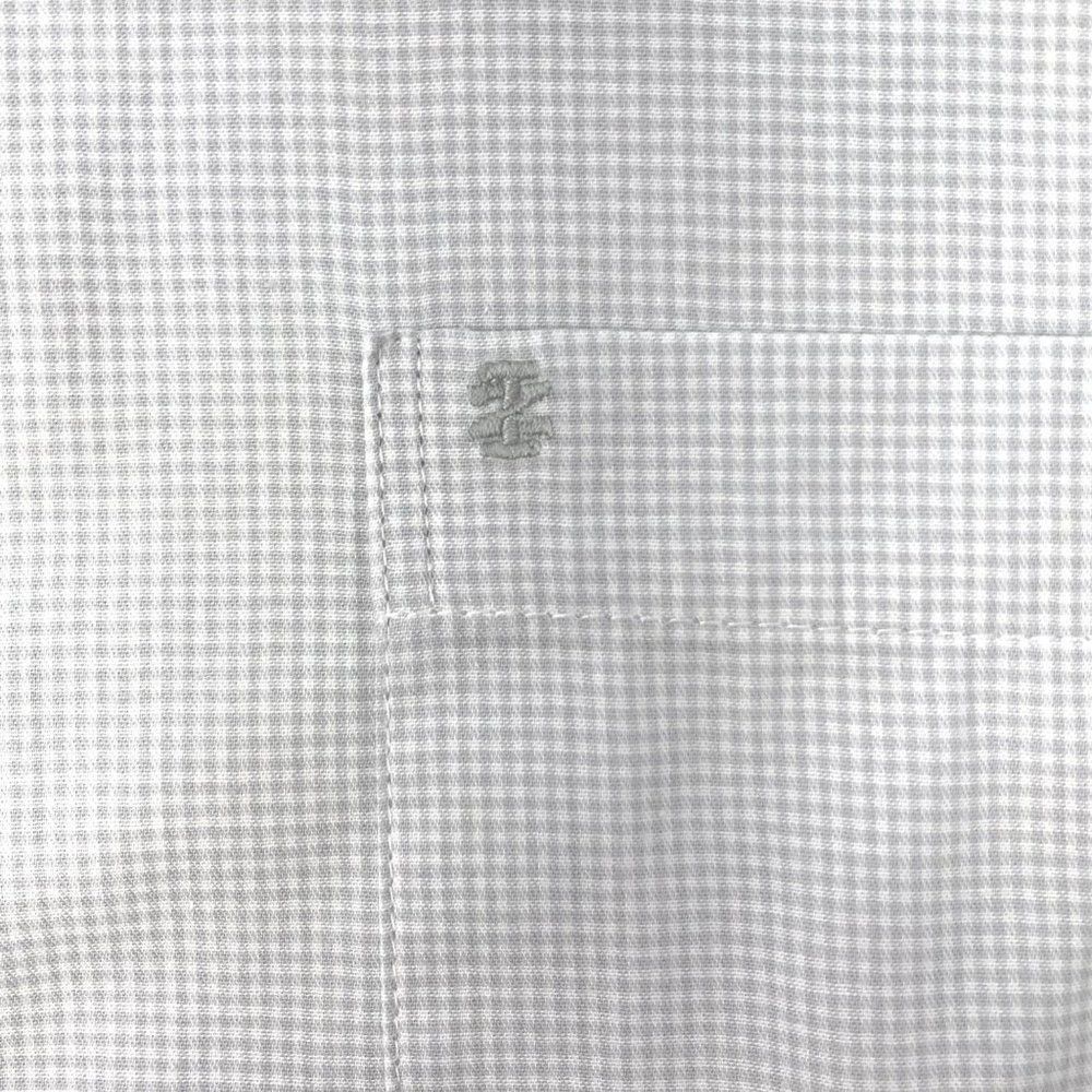IZOD Beige & White Pin‎ Check Men's Long Sleeve Shirt Size Large - Picture 7 of 8